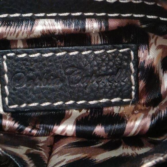 Sophia Caperelli Womens Animal Print Lining Multi-Pocket Shoulder Handbag Black - Picture 8 of 8
